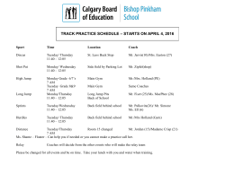 Practice Schedule (starts Apr. 4)