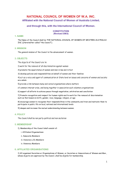 NCWWA Constitution - National Council of Women WA