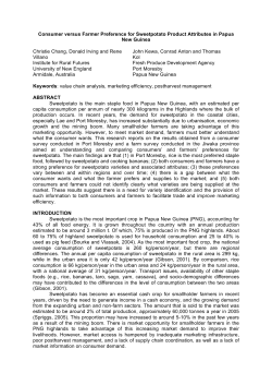 Consumer versus Farmer Preference for Sweetpotato Product