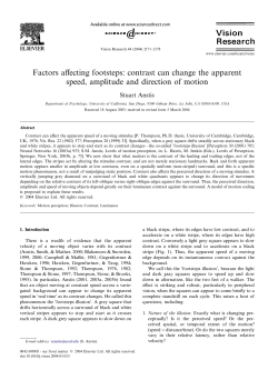 Factors affecting footsteps: contrast can change the apparent speed