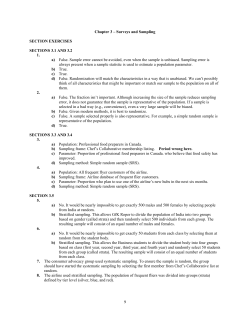 9 Chapter 3 &ndash; Surveys and Sampling SECTION EXERCISES