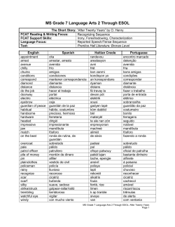 Subject: English II Through ESOL - The School District of Palm