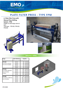 PLATE FILTER PRESS TYPE FPM