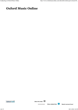 Conducting in Oxford Music Online