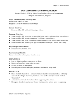 siop lesson plan for introducing irony