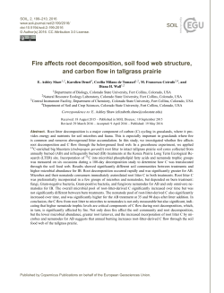 Fire affects root decomposition, soil food web structure, and carbon