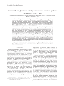 Constraints on global fire activity vary across a resource gradient