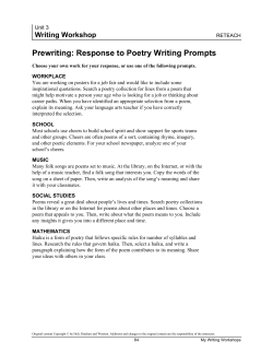 Prewriting: Response to Poetry Writing Prompts