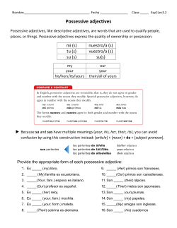 Possessive adjectives