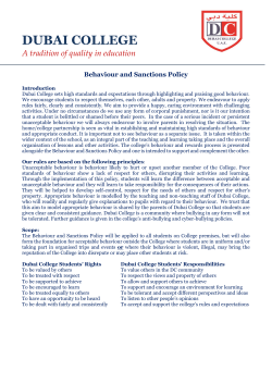 Behaviour and Sanctions Policy