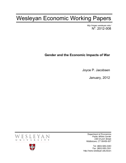 Gender and the Economic Impacts of War