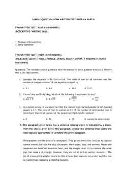 Sample Questions for FPM Written Test