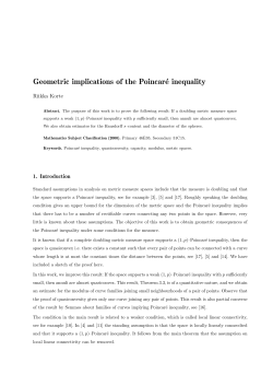 Geometric implications of the Poincar&eacute; inequality