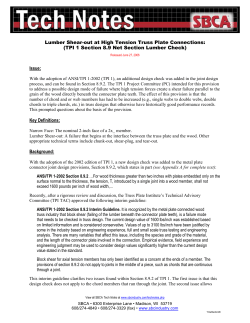 Lumber Shear-out at High Tension Truss Plate Connections: (TPI 1