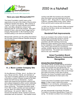 December Newsletter - The Ames Foundation