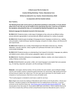 6 Week Lesson Plan for Grades 4-6 Creative