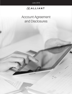 Alliant Account Agreement and Disclosures