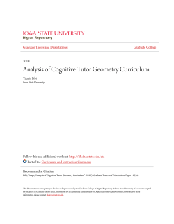 Analysis of Cognitive Tutor Geometry Curriculum