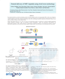 Enteral delivery of MIF-1 peptide using ArisCrown
