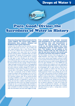 Pure, Good, Divine: the Sacredness of Water in History