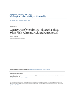 Getting Out of Wonderland: Elizabeth Bishop, Sylvia Plath, Adrienne