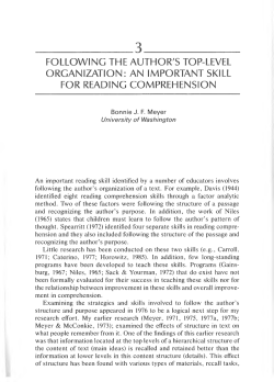 following the author`s top-level organization: an