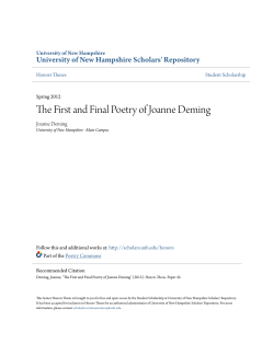 The First and Final Poetry of Joanne Deming