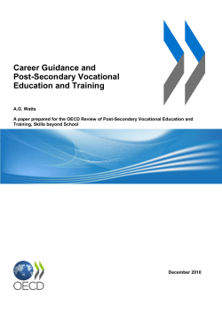 Career Guidance And Post-Secondary Vocational Education And
