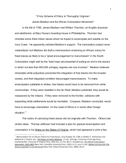 &ldquo;`If Any Scheme of Policy Is Thoroughly Virginian`: James Madison