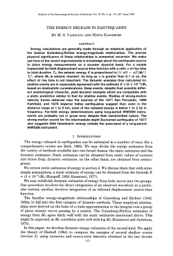 The energy released in earthquakes