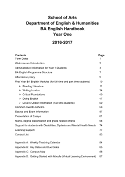 BA English Year 1 Handbook