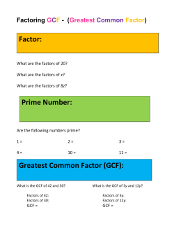 Factoring with GCF (Greatest Common Factor)
