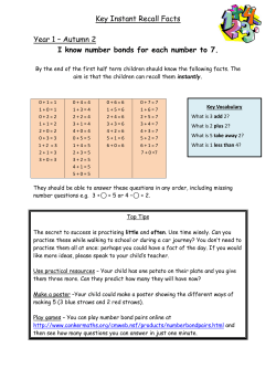 Key Skills in Mathematics (Autumn Term 2)