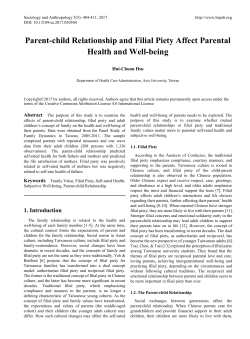 Parent-child Relationship and Filial Piety Affect Parental Health and