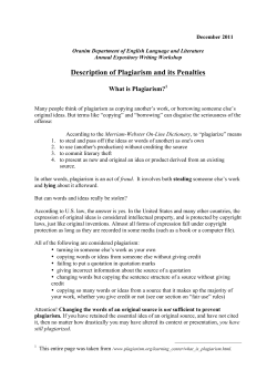 Description of Plagiarism and its Penalties