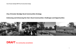 City of Greater Bendigo Rural Communities Strategy Embracing and