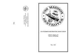 T O: USS MADDOX DESTROYER ASSOCIATION