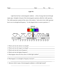 Light WS Light from the Sun is electromagnetic r