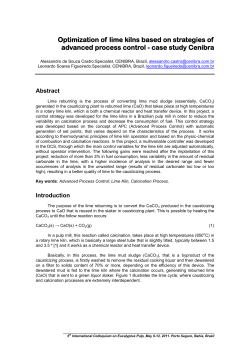 Optimization of lime kilns based on strategies of advanced process