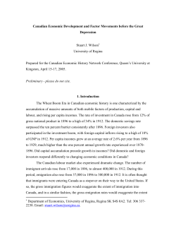 Canadian Economic Development and Factor Movements before