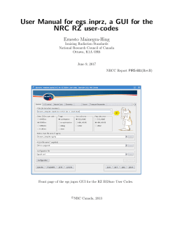 User Manual for egs inprz, a GUI for the NRC RZ user