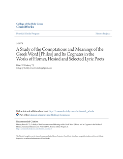 A Study of the Connotations and Meanings of the Greek Word [Philos]