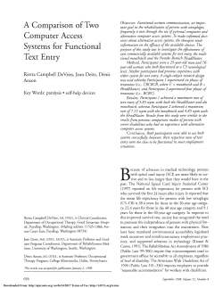 Computer Access Systems for Functional Text Entry