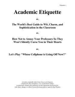 Academic Etiquette
