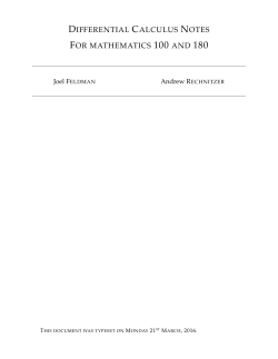 CLP notes for MATH 100/180