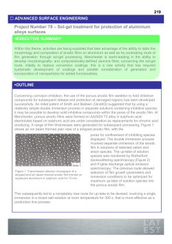 Project Number 78 &OElig; Sol-gel treatment for protection of aluminium