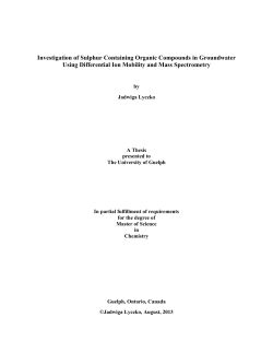 Investigation of Sulphur Containing Organic Compounds in