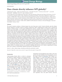 Does climate directly influence NPP globally?