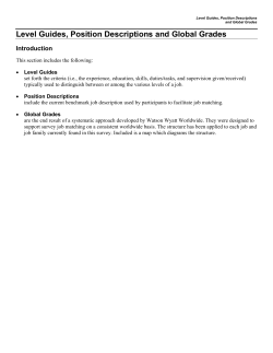 Level Guides, Position Descriptions and Global Grades
