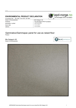 EPD documentation - Blix Datagulv AS